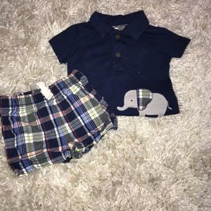 Elephant Shirt With Plaid Shorts